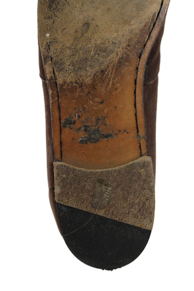 Strega Mens Leather Slip-On Penny Dress Loafers Brown Size 8.5