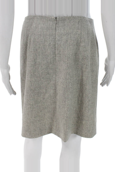 David Cenci Women Pleated Wool Blend Mini Skirt Gray Zip Size S