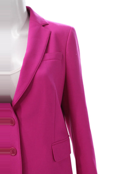 Akris Punto Women Pink Solid Wool Blazer Button Long Sleeve Size 10