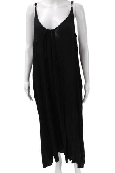 Elan Womens Black Maxi V-Neck Sleeveless Rayon Dress Size M