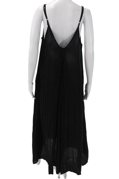 Elan Womens Black Maxi V-Neck Sleeveless Rayon Dress Size M