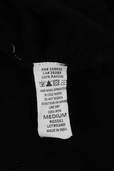 Elan Womens Black Maxi V-Neck Sleeveless Rayon Dress Size M