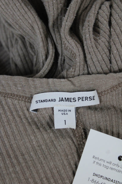 Standard James Perse Women Maxi Cotton Scoop Neck Sleeveless Beige Dress Size 1
