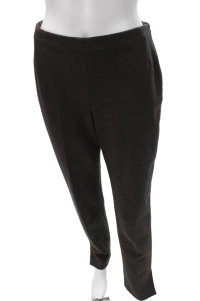 Barbara Tfank Womens Dress Pants Brown Wool Zip Size 4