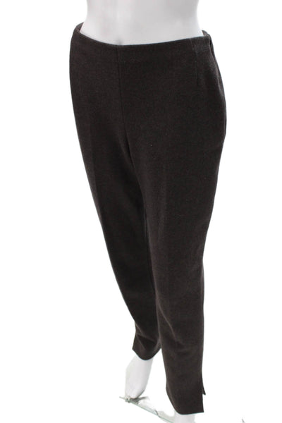Barbara Tfank Womens Dress Pants Brown Wool Zip Size 4