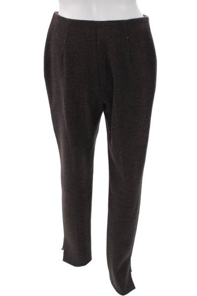 Barbara Tfank Womens Dress Pants Brown Wool Zip Size 4