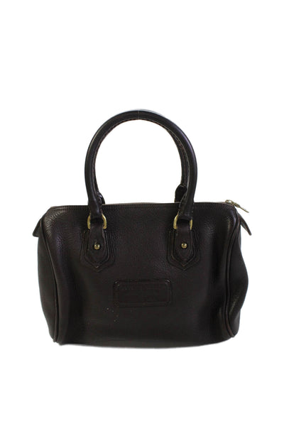 Dooney & Bourke Womens Leather Gold Tone Crossbody Shoulder Handbag Dark Brown