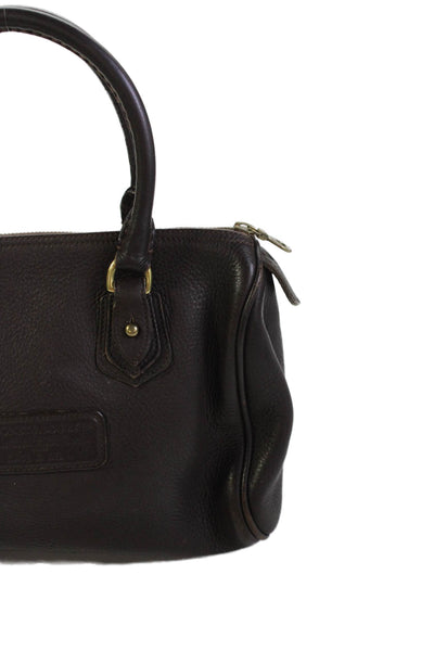 Dooney & Bourke Womens Leather Gold Tone Crossbody Shoulder Handbag Dark Brown