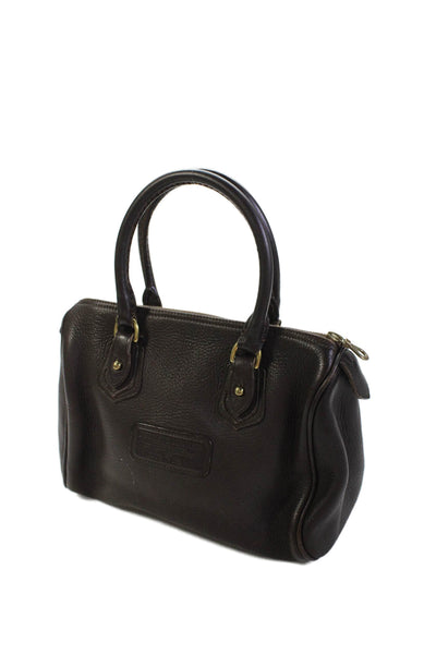 Dooney & Bourke Womens Leather Gold Tone Crossbody Shoulder Handbag Dark Brown