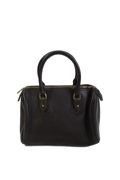 Dooney & Bourke Womens Leather Gold Tone Crossbody Shoulder Handbag Dark Brown