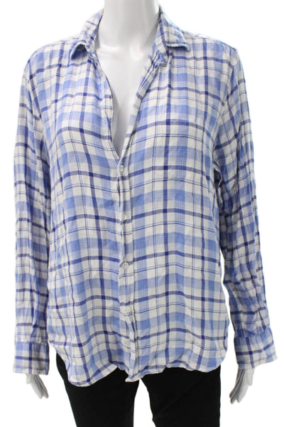Frank & Eileen Women Plaid Cotton Collared Button Up Long Sleeve Shirt Size S