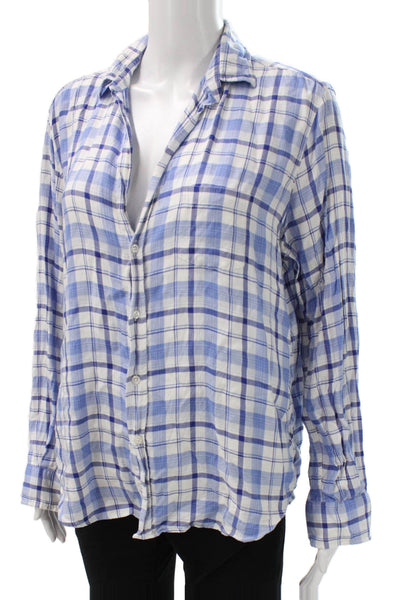 Frank & Eileen Women Plaid Cotton Collared Button Up Long Sleeve Shirt Size S