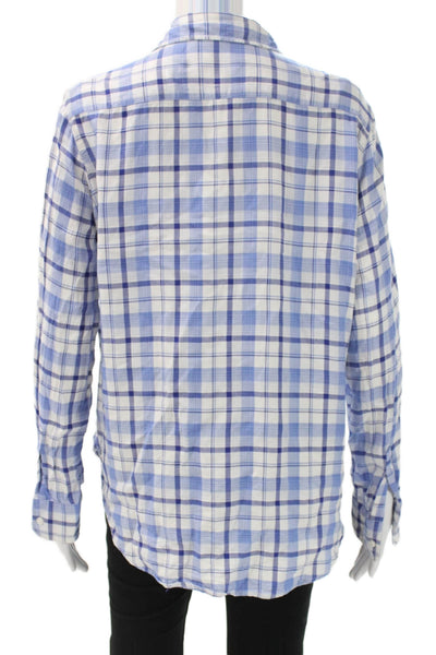 Frank & Eileen Women Plaid Cotton Collared Button Up Long Sleeve Shirt Size S