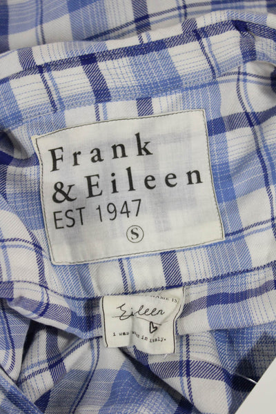 Frank & Eileen Women Plaid Cotton Collared Button Up Long Sleeve Shirt Size S