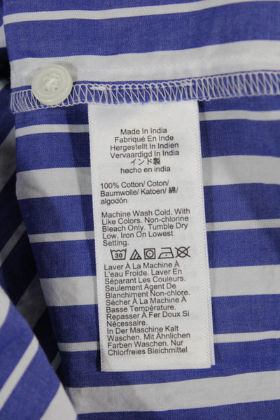 J Crew Women Striped Cotton Collared Button-Up Long Sleeve Shirt Size 8