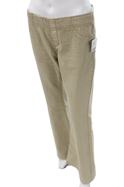 Free People Womens Flared Pants Beige Cotton Blend Low Rise Size 29