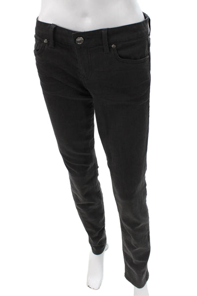 Level 99 Womens Skinny Jeans Black Mid Rise Cotton Blend Inseam 30 Size 27