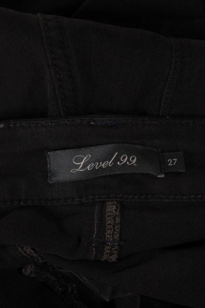 Level 99 Womens Skinny Jeans Black Mid Rise Cotton Blend Inseam 30 Size 27