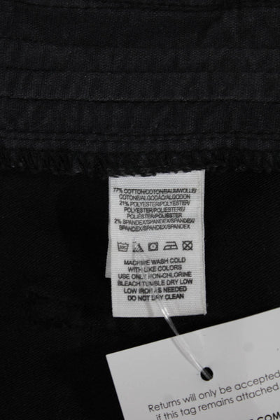 Free People Womens Skinny Jeans Black Mid Rise Button Cotton Blend Size 29