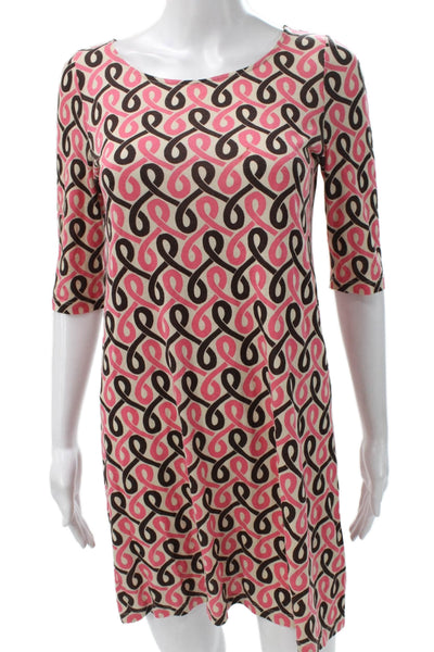 Juicy Couture Womens Shift Dress Pink 3/4 Sleeve Boat Neck Size S