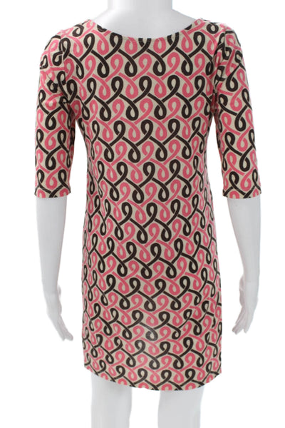 Juicy Couture Womens Shift Dress Pink 3/4 Sleeve Boat Neck Size S