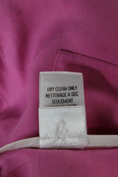 BCBGMAXAZRIA Women Silk Pink Capri Pants Button Closure Size 6