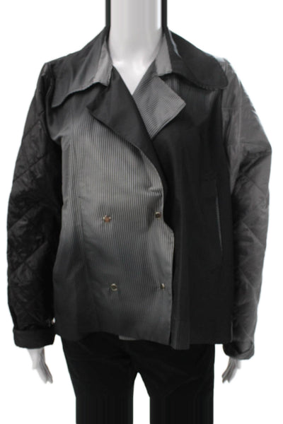 Urban by Alembika Women Quilted Check Jacket Black Long Sleeve Size M