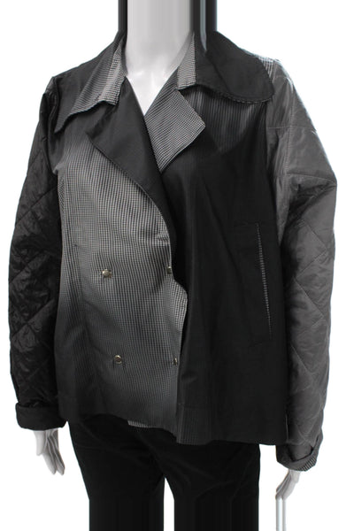 Urban by Alembika Women Quilted Check Jacket Black Long Sleeve Size M