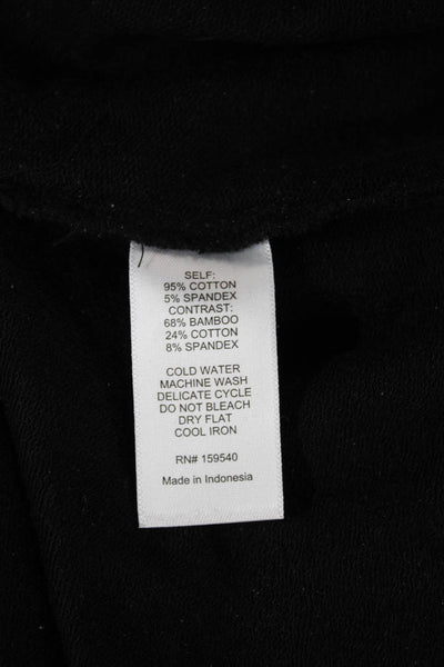 Lisa Bayne Women Black Striped Sweater Dress Long Sleeve Petite Size L
