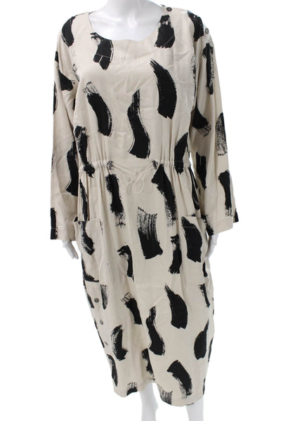 Bitte Kai Rand Womens Shift Dress Beige Cotton Long Sleeve Size XL
