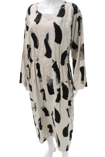 Bitte Kai Rand Womens Shift Dress Beige Cotton Long Sleeve Size XL