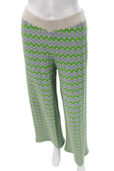 MNG Womens Dress Pants Multicolor Geometric Rayon Pull On Size M