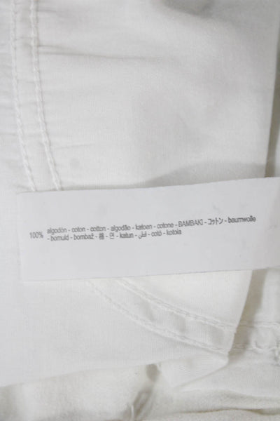 Zara Womens Tapered High Rise White Cotton Jeans Size 6