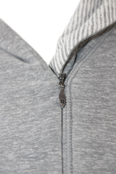 Lululemon Women Gray Mock Neck Pullover Zip Nylon Hoodie Size S