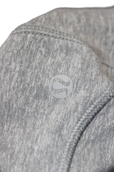 Lululemon Women Gray Mock Neck Pullover Zip Nylon Hoodie Size S