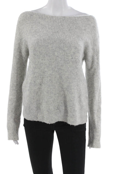 Lovers + Friends Womens Pullover Sweater Gray Boat Neck Long Sleeve Size XS