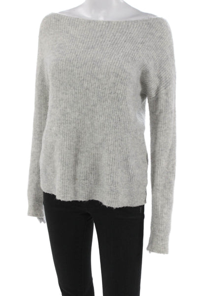 Lovers + Friends Womens Pullover Sweater Gray Boat Neck Long Sleeve Size XS