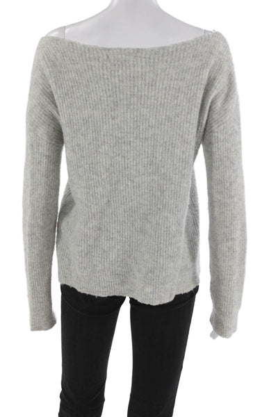 Lovers + Friends Womens Pullover Sweater Gray Boat Neck Long Sleeve Size XS