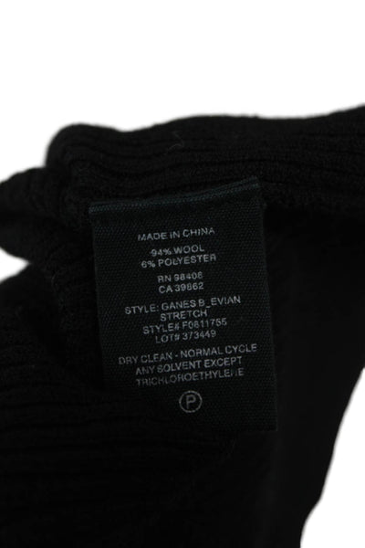 Theory Womens Black Wool Cardigan Long Sleeve Round Neck Size PP