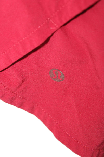 Lululemon Women Athletic Nylon Drawstring Solid Red Shorts Size 6