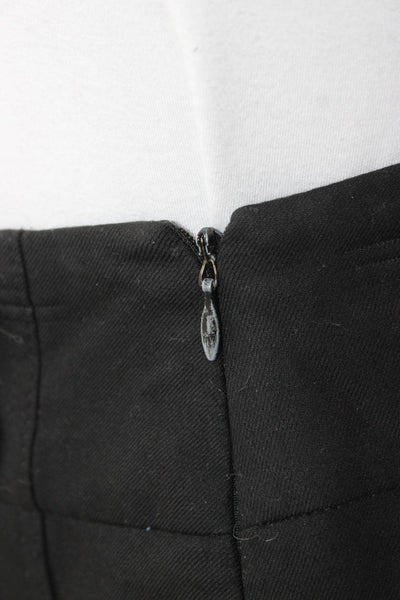 Barneys New York Women Black Straight Pencil Skirt Button Knee Length Size 8