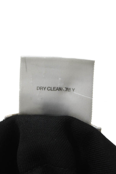 Barneys New York Women Black Straight Pencil Skirt Button Knee Length Size 8