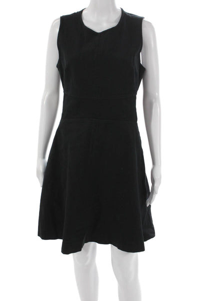 Derek Lam 10 Crosby Women Fit & Flare Dress Black V-Neck Sleeveless Size 8