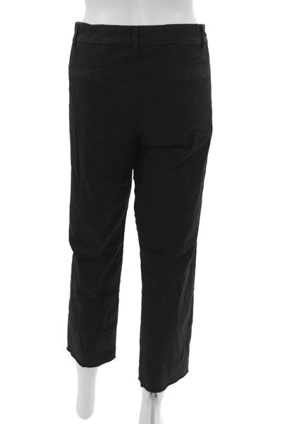 Nili Lotan Women Cropped Cotton Pants Black Size 8