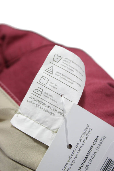 Vince Women Red Cotton Chino Pants Button Closure Inseam 25 Size 6