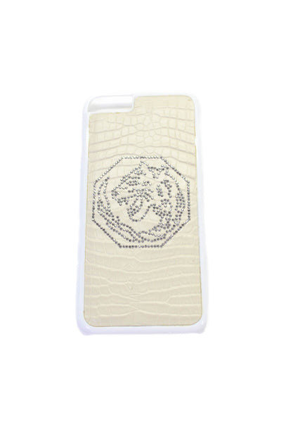 Tardini Unisex Adults Genuine American Alligator Jeweled iPhone Case Beige