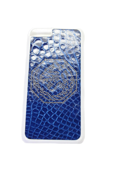 Tardini Unisex Adults Genuine American Alligator Jeweled iPhone Case Royal Blue