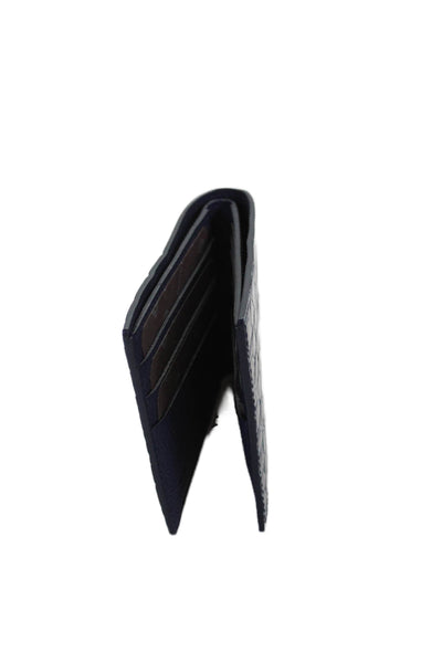 Tardini Mens Genuine American Alligator Bifold Wallet Navy Blue