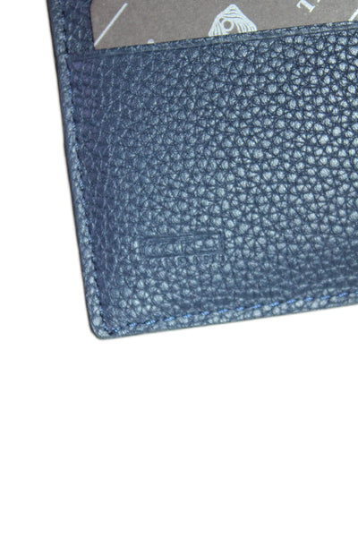 Tardini Mens Genuine American Alligator Bifold Wallet Navy Blue