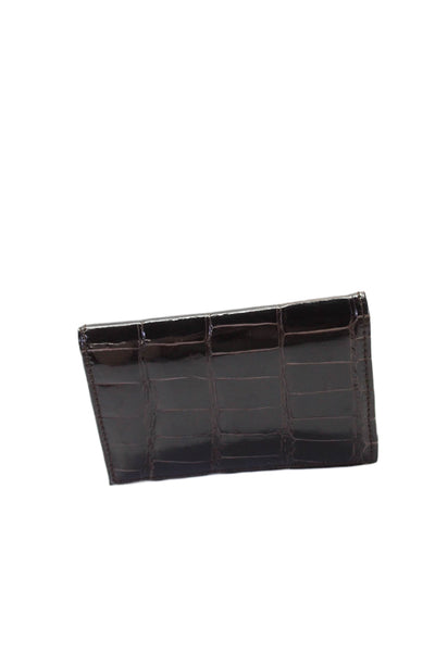 Tardini Mens Genuine American Alligator Gift Card Wallet Black